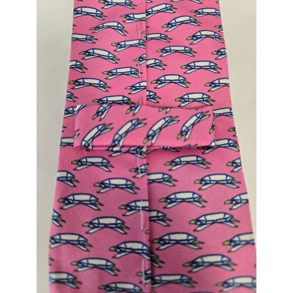 Robert Jensen Bench Made 100% Silk Tie Pink With Turtles 58in L 3.5in W Preppy - Picture 3 of 5